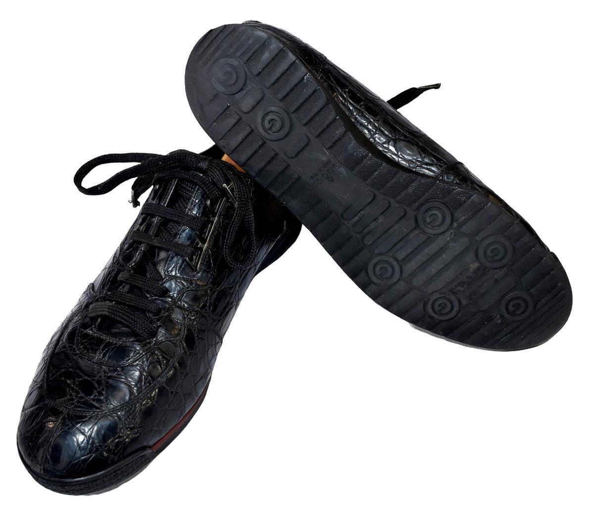 Gucci Trainers Sneaker All Crocodile Black Green Red Web