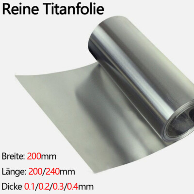 Reines Titanium Band Titanblech Folie Streifen Band Dicke 0.1/0.2/0.3/0.4mm