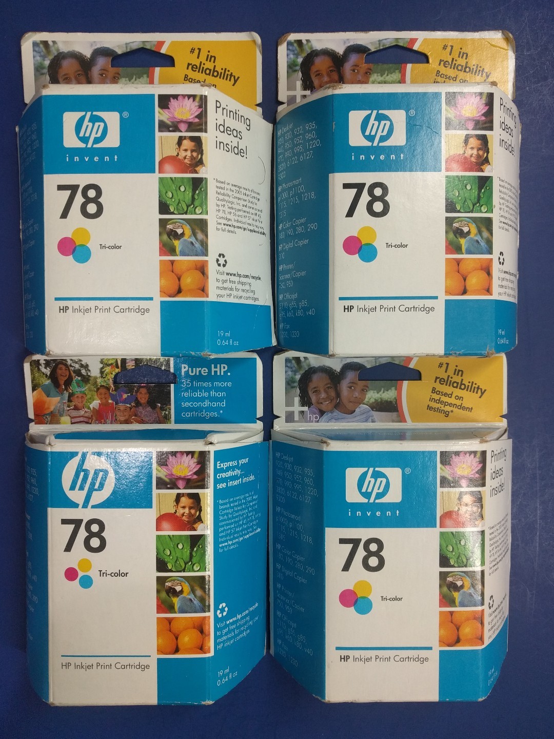 Lot of 4HP Inkjet Print Cartridge 78 TriColor C6578DNExp 2008New