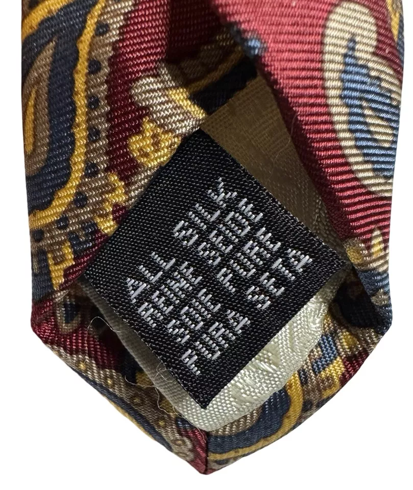 Corbata Burberry London cachemira oscura 100 % seda roja azul dorada académica clásica Foto 3 de 4