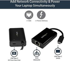 USB C to Gigabit Ethernet Adapter/Converter w/PD 2.0 - 1Gbps USB3.1 US1GC30PD