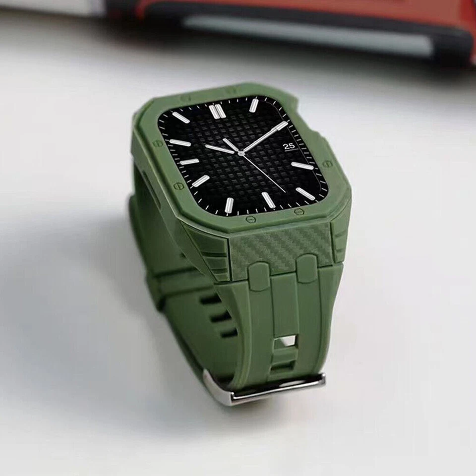 For Apple Watch Series 9 8 7 6 5 Silicone Mod Kit Protective Band Bracelet Strap - Image 3 of 4