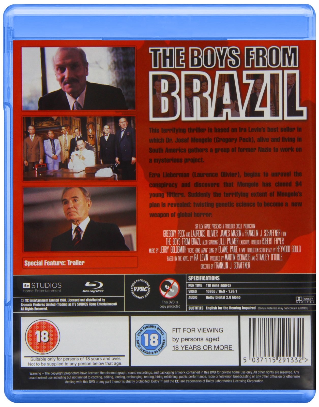 The Boys from Brazil [Bluray] [1978] [Region Free] Used Very Good