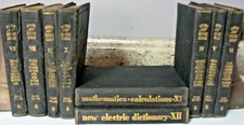 Vintage Audels New Electric Library Lot W/Mathematics Calc/Dictionary Embossed