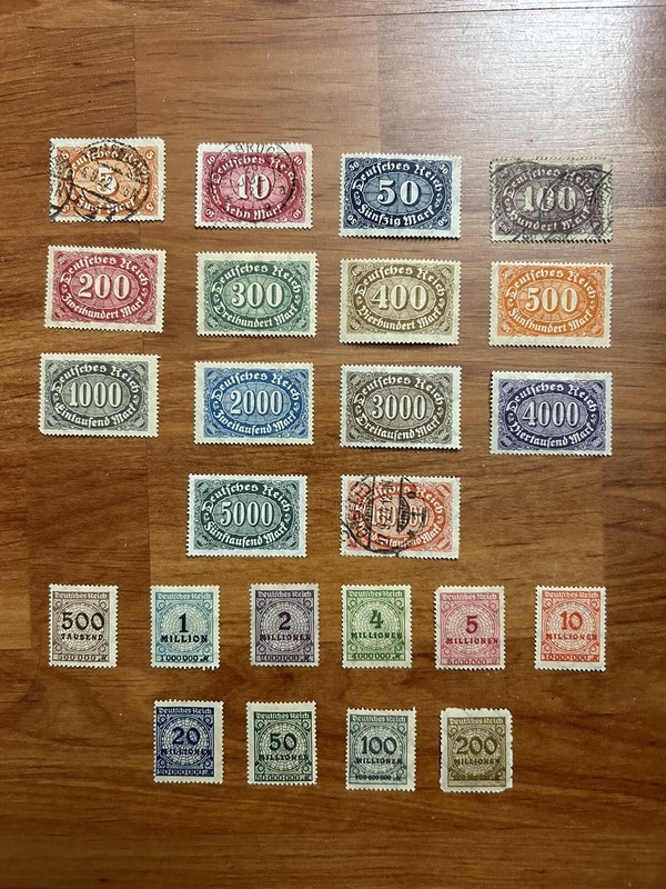 Germany States - 1900's Deutsche Reich Inflation Postage Stamps In 2 Lot Sets.