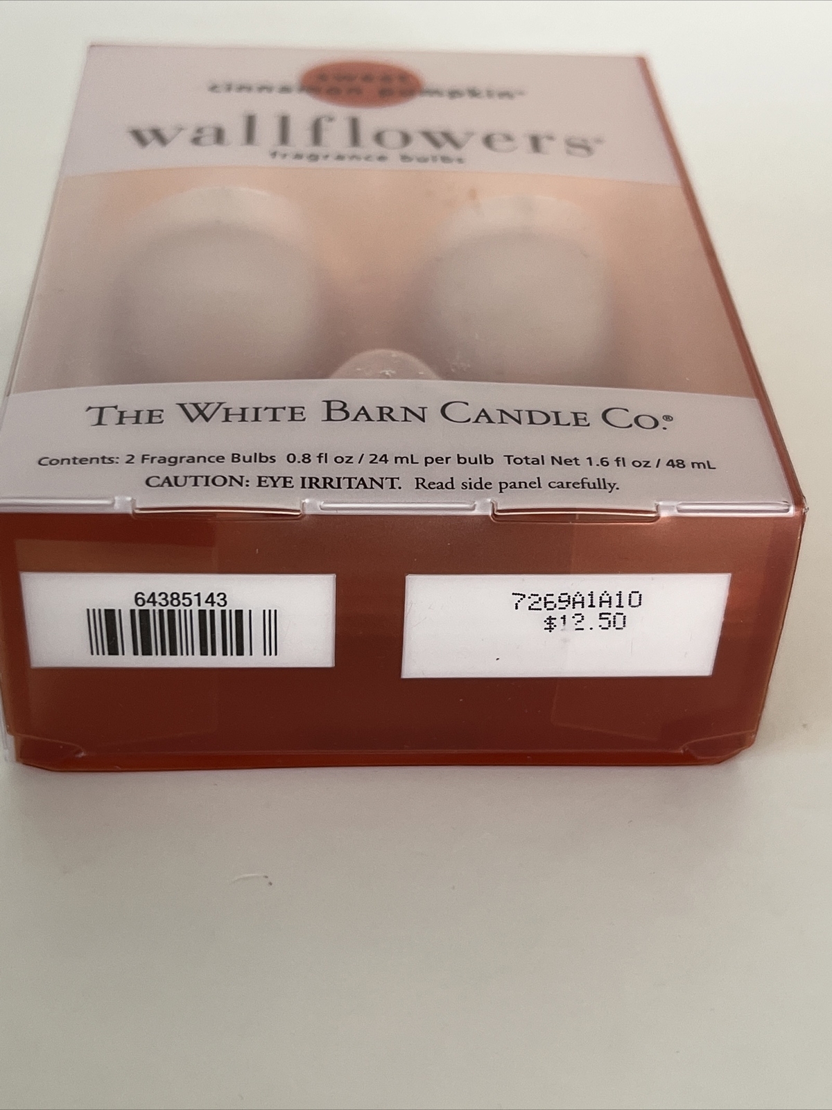 2pk WALLFLOWERS Fragrance Bulb SWEET CINNAMON PUMPKIN White Barn