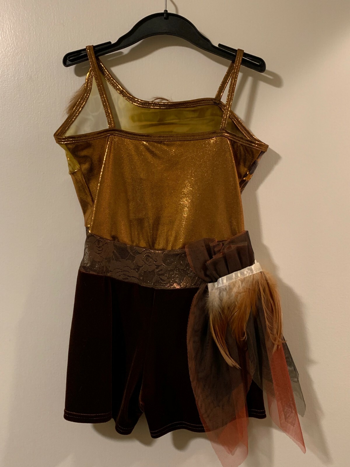 Girls gold animal print leotard dance costume jaz… - image 2