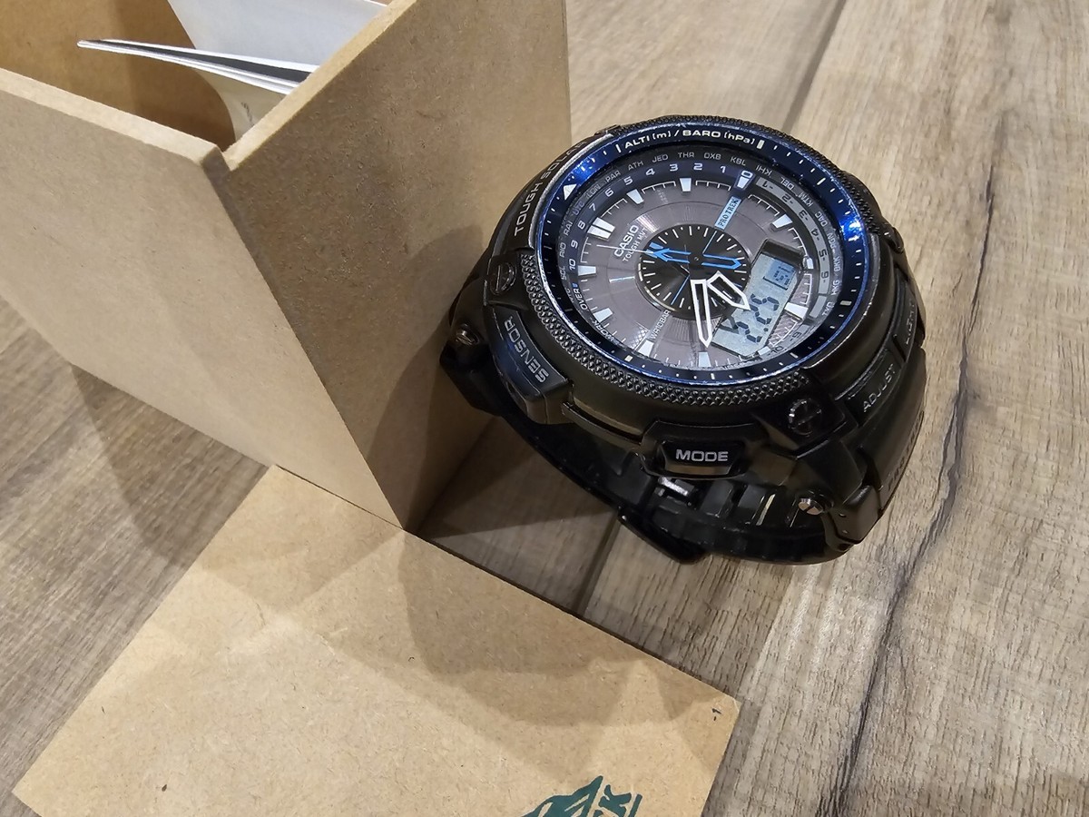 [新品]CASIO PRO TREK prw5000y CASIO PRO Trek PRW-5000Y 47.2mm Black/Blue Tough Solar