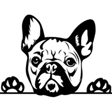 Vinyl Decal for Window - French Bulldog (May Customize w/ Name), Various Colors