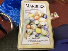NEW Kids Collection Deluxe Marbles In Tin Box - Over 160 Marbles Shooters