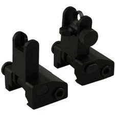Spring Loaded Flip up Front and Rear Sight Set Rapid Transition Polymer Black