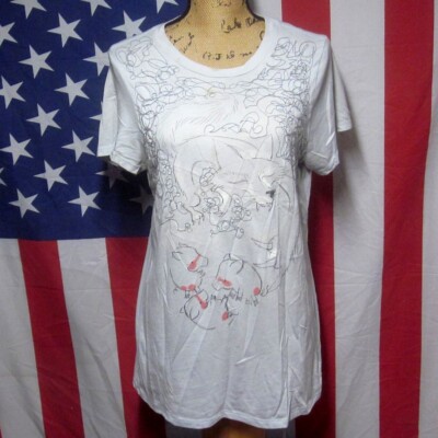 OLD NAVY women s tee XL embroidery Bid Bad Wolf T shirt 3 Little Pigs beat-up