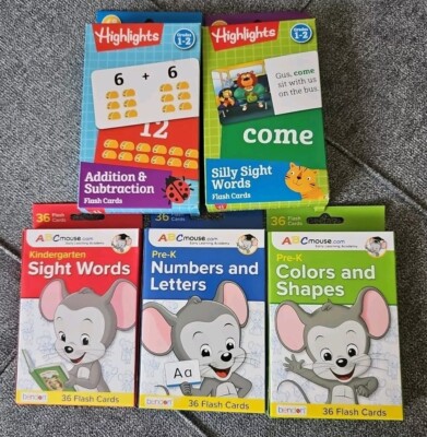 ABC Mouse And Highlights Flashcards Words,letters, numbers,addition,subtraction 