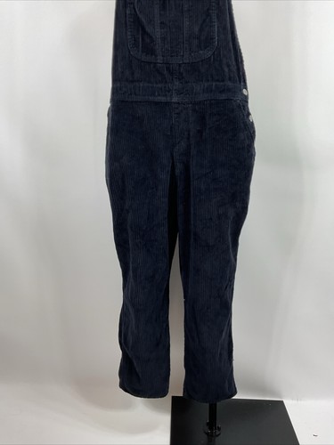 Old Navy Thick Corduroy Overalls 16 Petite Navy Blue Pockets Straight leg - Picture 4 of 10