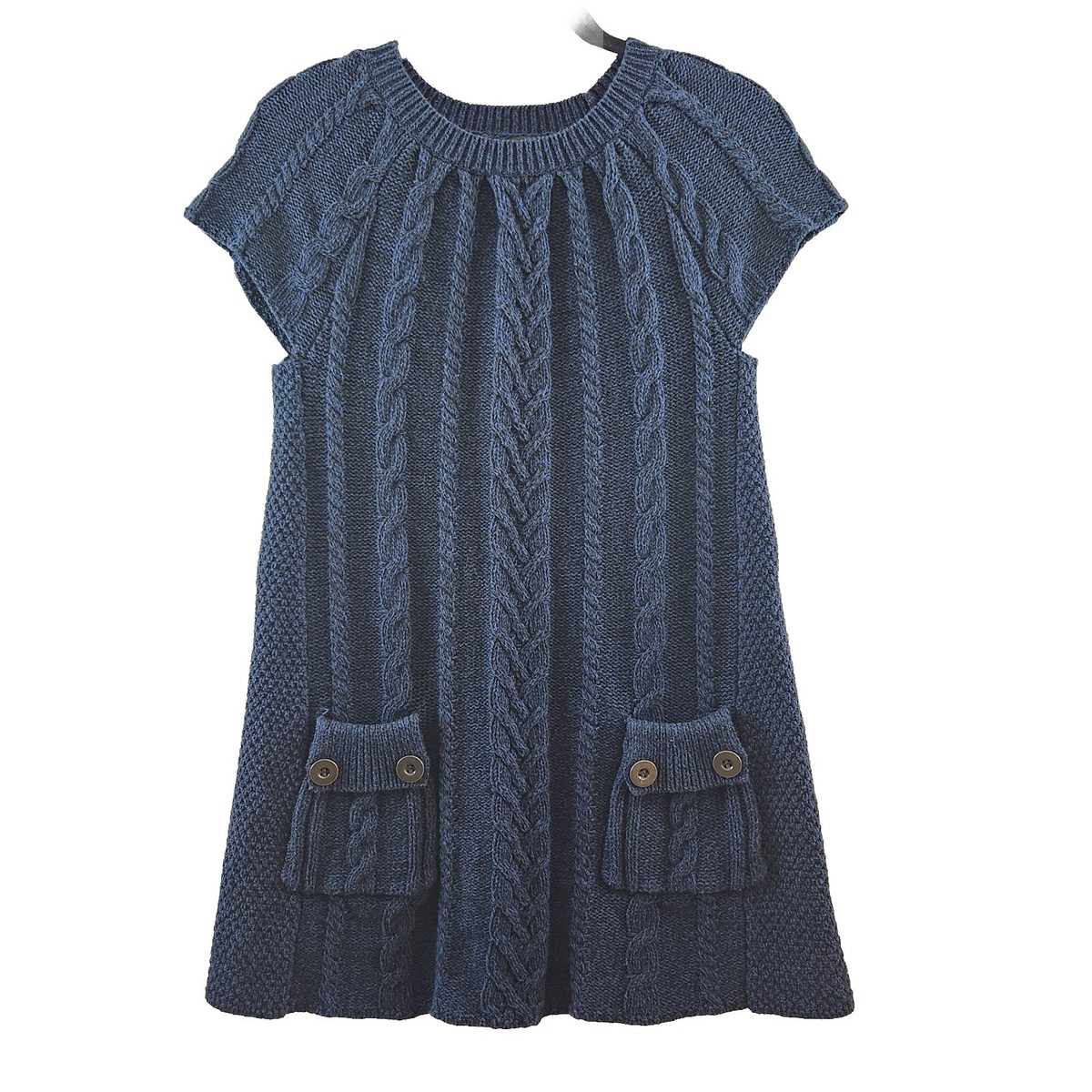 Womens S Navy Cotton Cable Knit Sweater Mini Dress With Cutest Owl Pockets  Ever! | eBay