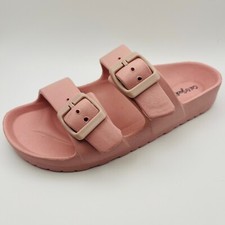 Girls Pink Sandals Cat Jack Double Buckle Strap EVA Slide Summer Shoes Size 13