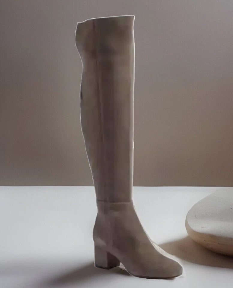 ¡Botas de gamuza grises por encima de la rodilla HALOGEN! Mujer Talla 8.5M Foto 4 de 4