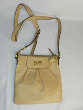 Coach Tan Leather Madison Logo Legacy Crossbody Bag Purse 41980