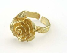 Rose Adjustable Ring Raw brass 17mm 7US inner size - Adjustable  OZ3247