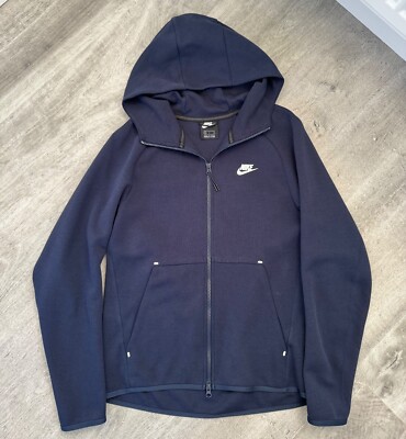 Men's Nike Tech Fleece Hoodie Navy and white RARE OLD 2019