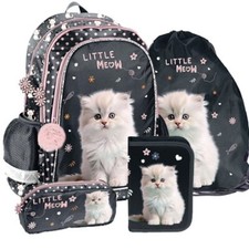 Katze Cat Rucksack Ranzen Schulrucksack Schulranzen Set 4 teilig 1-3 Klasse