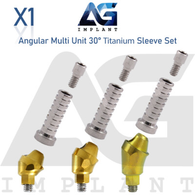 Angular Multi Unit 1.6 Prosthetic System 30° and Titanium Sleeve With Screw 