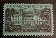 Canal Zone Scott #148 MNH OG 3 Cents Black on Dull Blue Paper Hospital