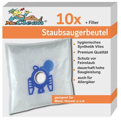 10 Mr.Clean Staubsaugerbeutel geeignet für Miele Magic: Blue 700 . Mint 700 