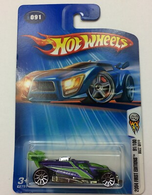 Hot Wheels 2004 First Editions #091 Buzz Off 91/100 Purple Green C2751 Mattel