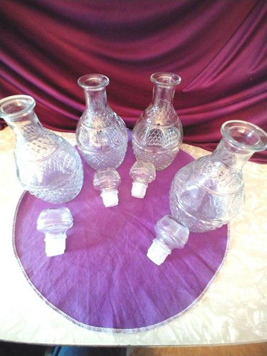 PRINCESS HOUSE GRAPE 7 CROWN DISCOUTINUED LEADED CRYSTAL DECANTED SET OF 4 - Picture 6 of 7