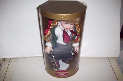 Collectible Memories porcelain doll School Girl Cassie with scooter 12" new - Picture 3 of 9