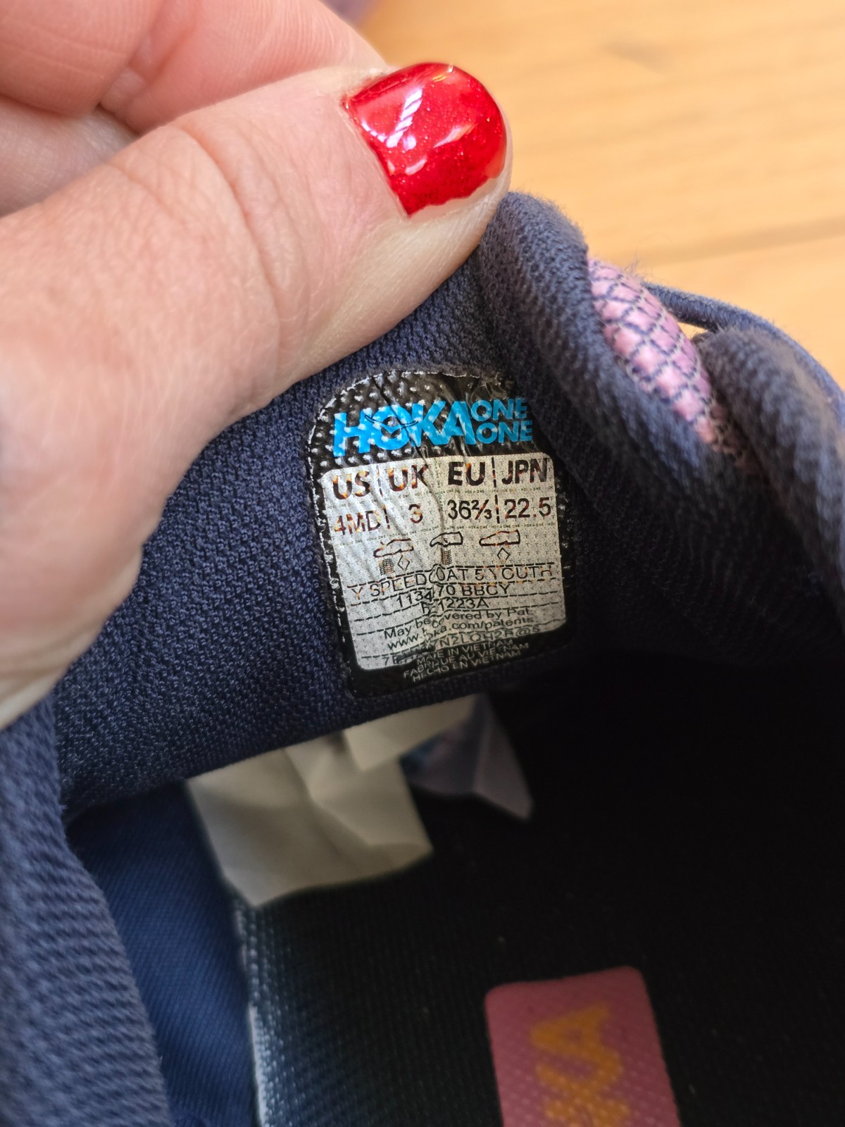 Hoka One One | Sppedgoat 5 purple orange trail running sneakers | KIDS 4 thumbnail 5