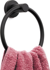 Matte Black Towel Ring - SUS304 Stainless Steel Wall Mounted Hand Towel Holder f