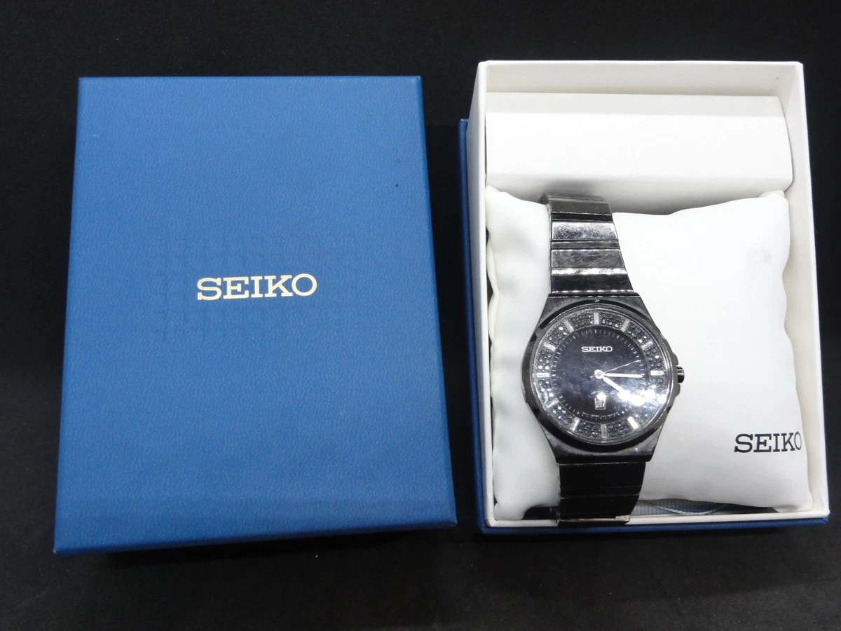 Seiko DamenUhr Quartz 7N82-0HS0 – Schwarz Edelstahl – Kristall Lünette