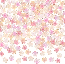 100pcs Pink Cherry Blossom Flower Beads, Acrylic 5-Petal Jewelry Charms
