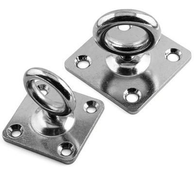 Schwenköse Vierkantplatten Ring Pad Anker - Edelstahl A4 Marine Grade 316