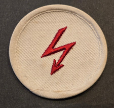 WWII German Red Lightning Bolt Sleeve Patch Canvas Round Insignia