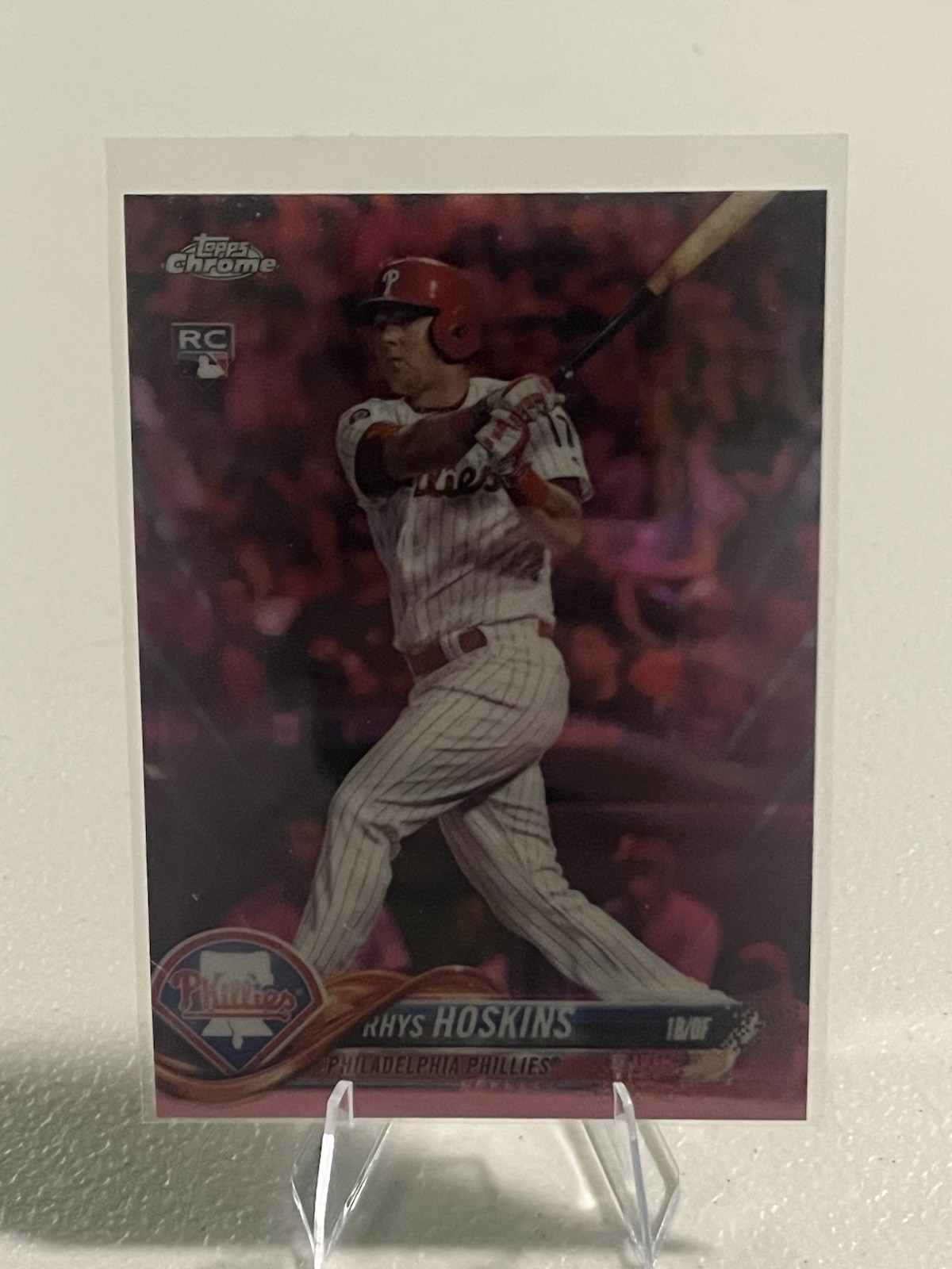 2018 Topps Chrome - Rhys Hoskins #70 Pink Refractor (RC)