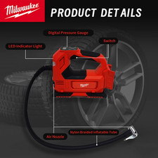 Milwaukee M18 18V 150PSI Cordless Electric Li-Ion Tire Inflator - Bare Tool