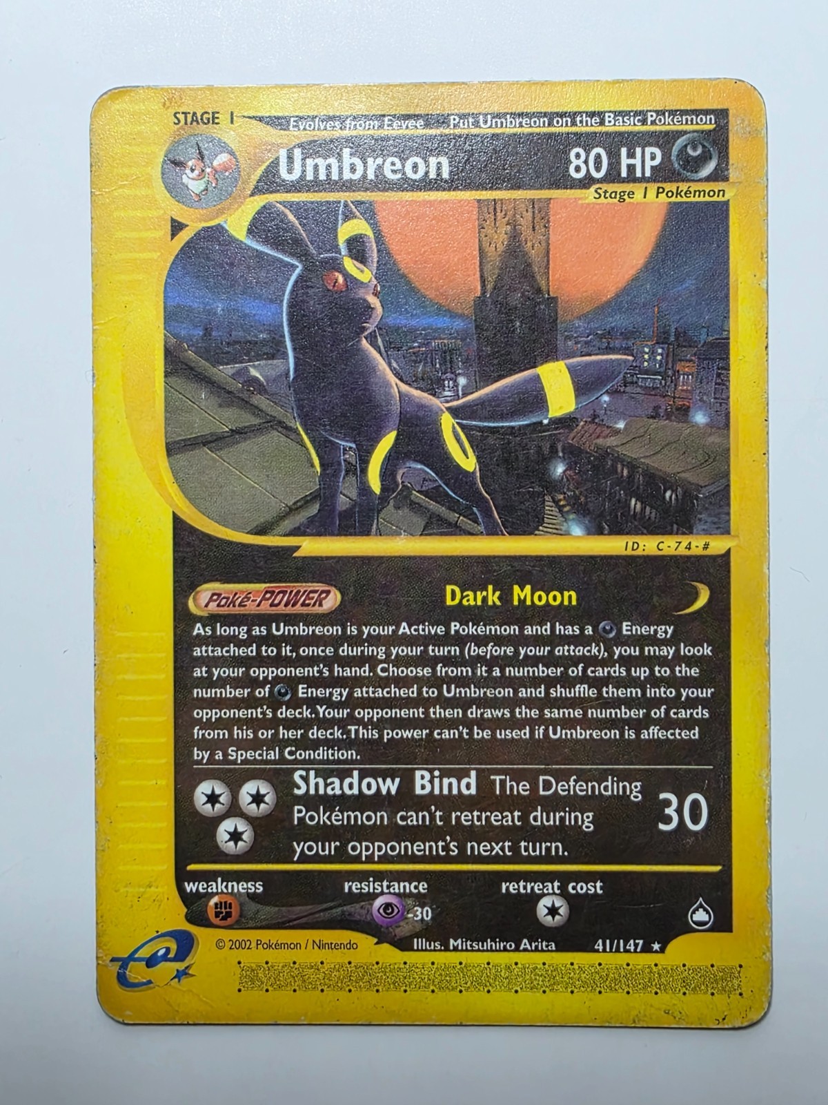 Pokemon Card - Umbreon - 41/147 - Aquapolis - Non-Holo - HP