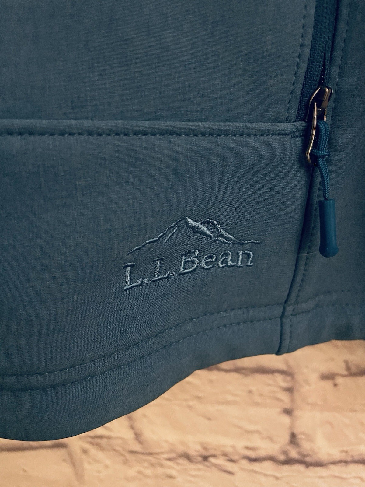 LL Bean Jacket  Blue Full Zip Softshell Fleece Li… - image 5