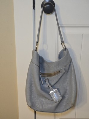  PRADA Blue taino doe skin leather hobo SHOULDERBAG.  GUC.  HAS WEAR.  SEE PICS