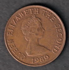 Jersey 1989 2 Pence coin almost uncirculated condition