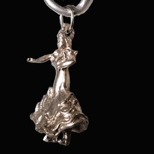 Ciondolo charm argento 925 figura 3D ballerina flamenco 33x20x12mm 5,5g vintage 