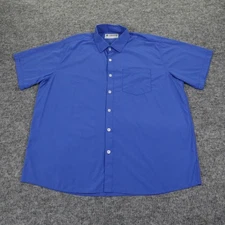 Dixxon Shirt Mens 3XL Blue Button Up Performance Bamboo Blend DLUX Casual