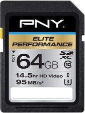 PNY 64GB Elite Performance Class 10 U3 SDXC Flash Memory Card
