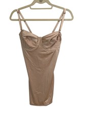 Vintage Delicates Shapewear Slip Camisole   Beige Shimmer, Size 36C