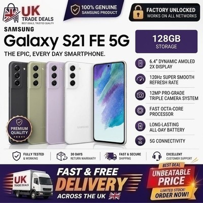 Samsung Galaxy S21 FE 5G 128GB - entsperrtes Android Smartphone - makellos Sim frei