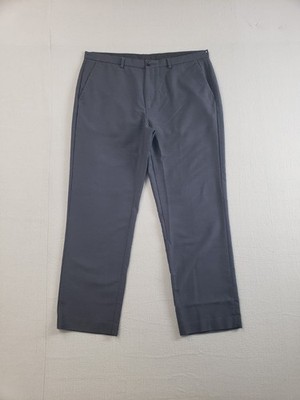 Calvin Klein Men Dress Pants 36/30 Gray Straight Leg Mid Rise Flat Front Formal