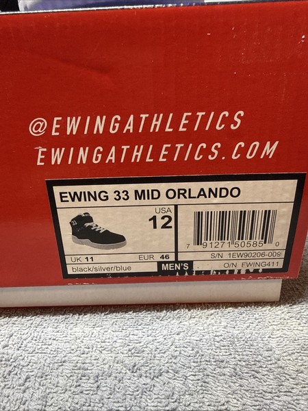 Rare Brand New Ewing 33 Mid Orlando Sneakers 1EW90206-009 OG Box Talla 12 Hombre 3